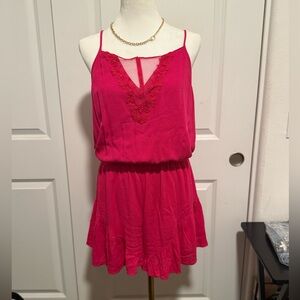 Stunning Crochet Lace Neckline Romper